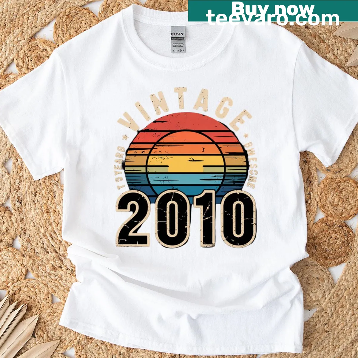Funny 15th birthday t-shirt with bold text celebrating turning 15 — on a men's t-shirt