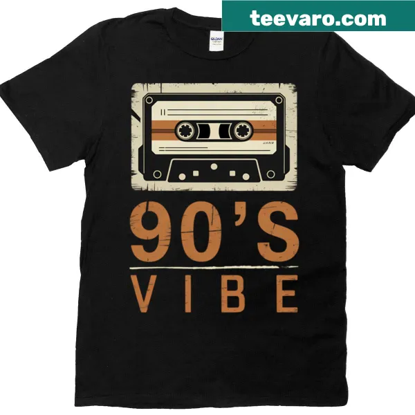 Retro audiotape graphic t-shirt inspired by 90s disco culture.