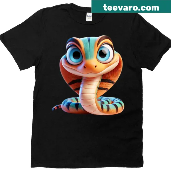 Adorable Arabian cobra illustration on an oversized t-shirt