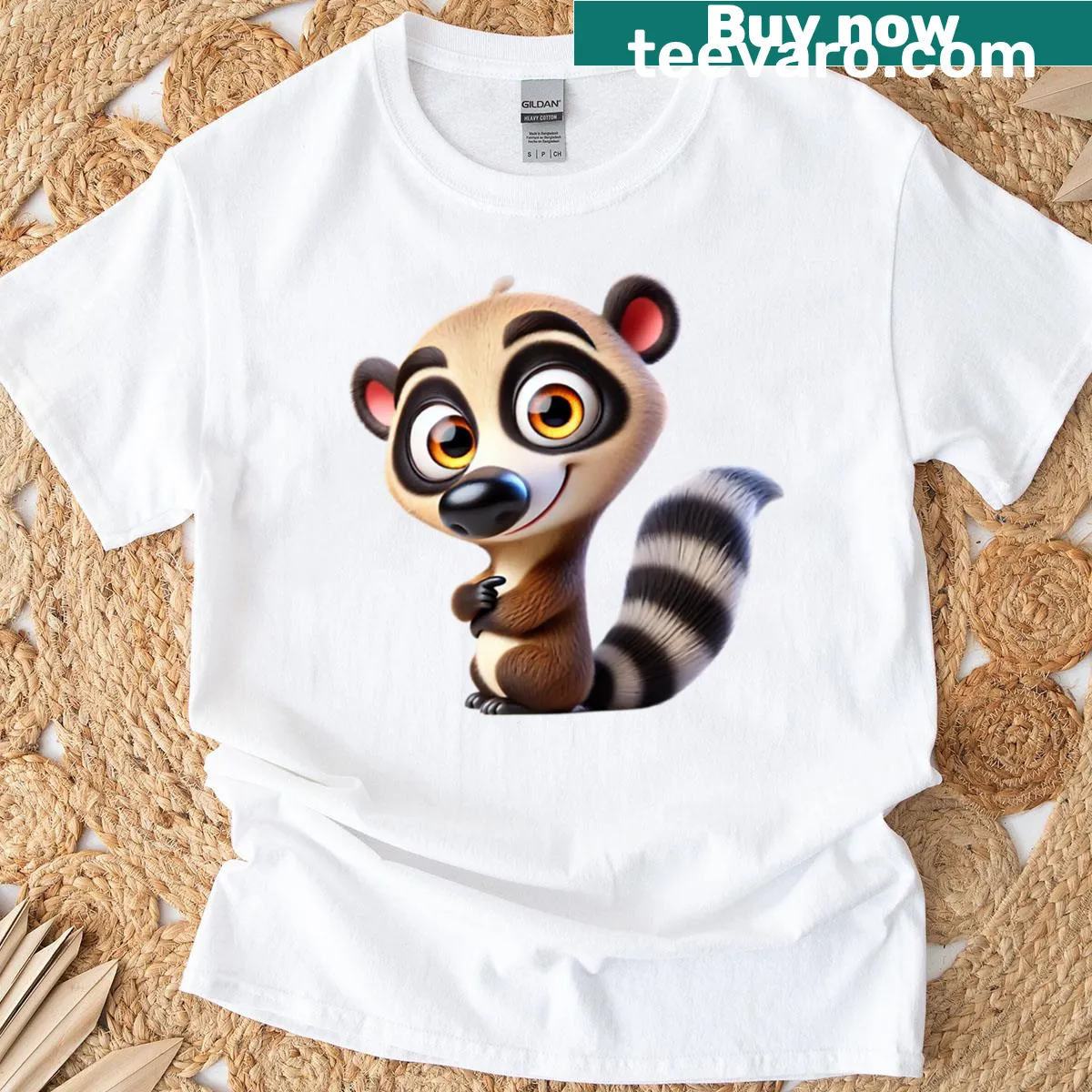 Cute illustration of a coati on a t-shirt — on a men's t-shirt