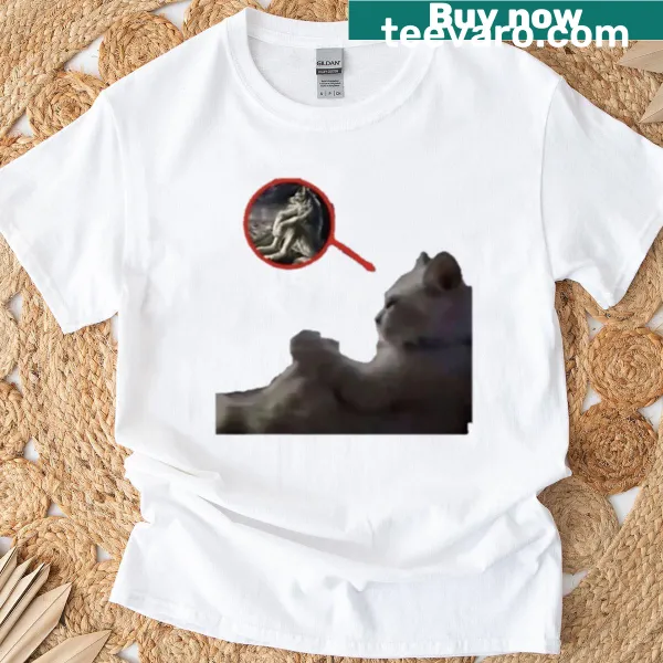 Cartoon cat graphic T-shirt for cat lovers with a funny design