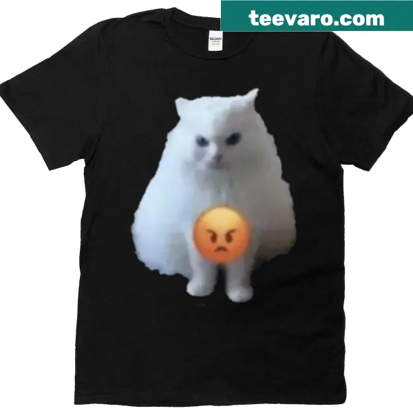 Illustration of an angry silly cat with a humorous expression
