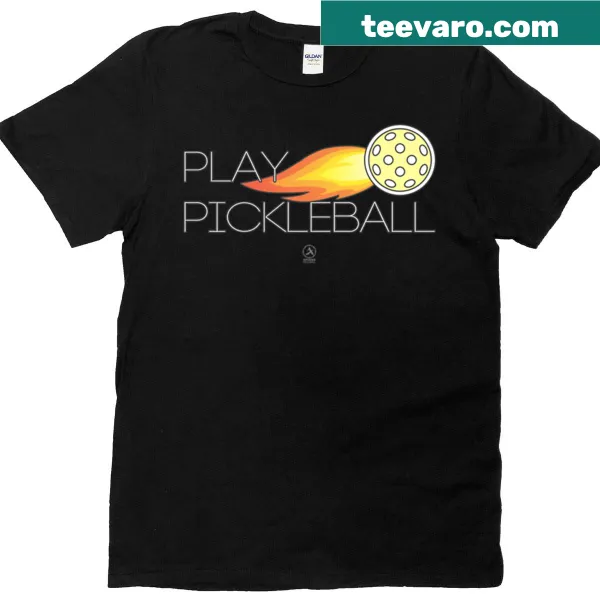 Oversized T-shirt featuring colored flames and pickleball graphic