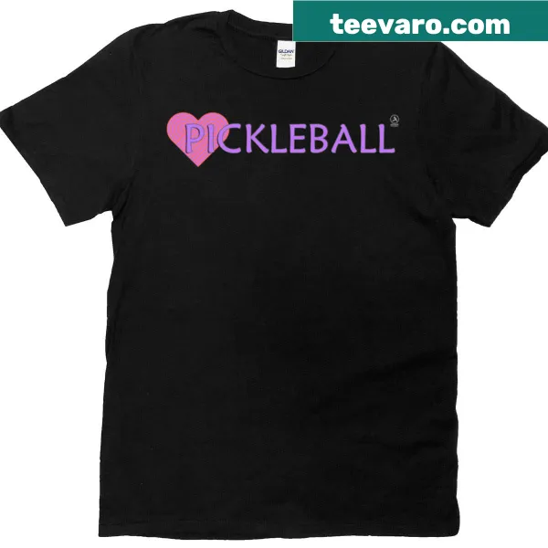Retro heart graphic celebrating pickleball on T-shirt