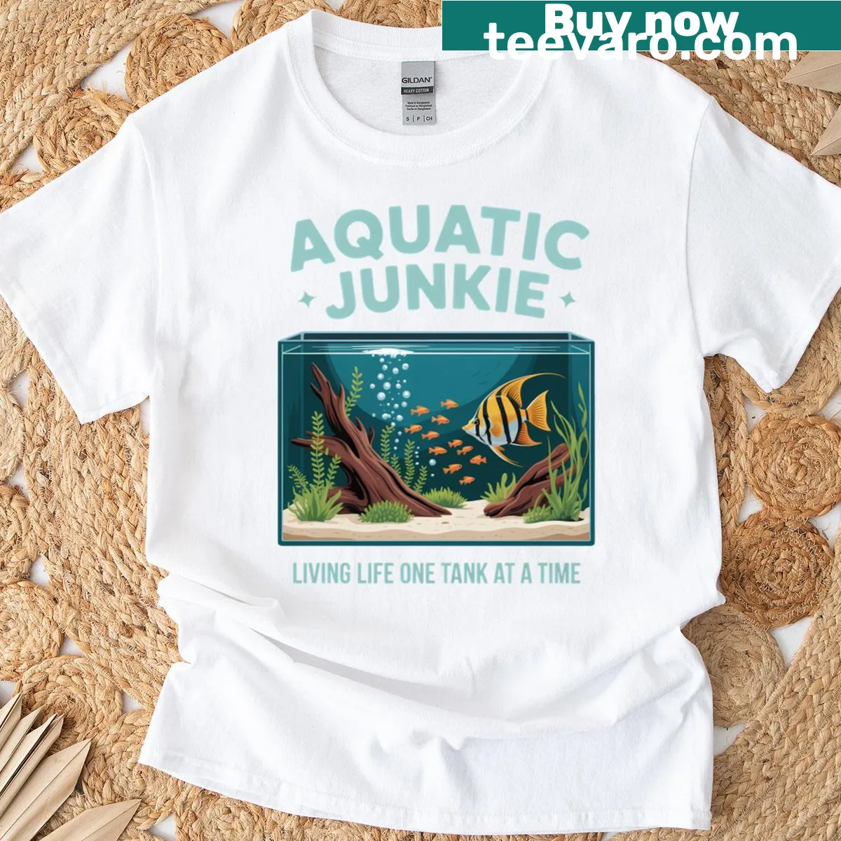 T-shirt featuring the phrase about aquarium life and fishkeeping — on a men's t-shirt