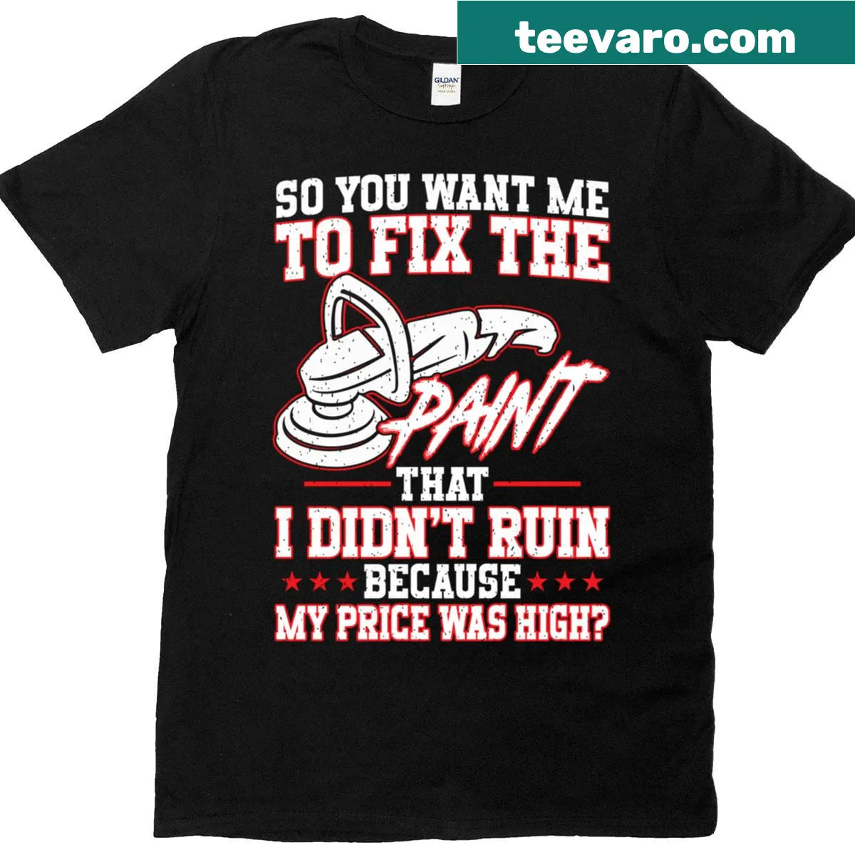 Funny auto detailing-themed T-shirt for professionals — on a men's t-shirt