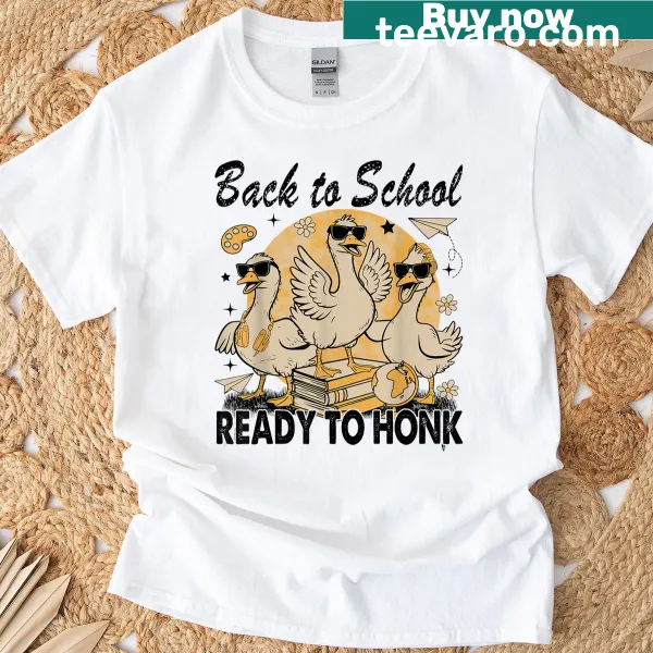 Funny goose graphic for back to school on a t-shirt