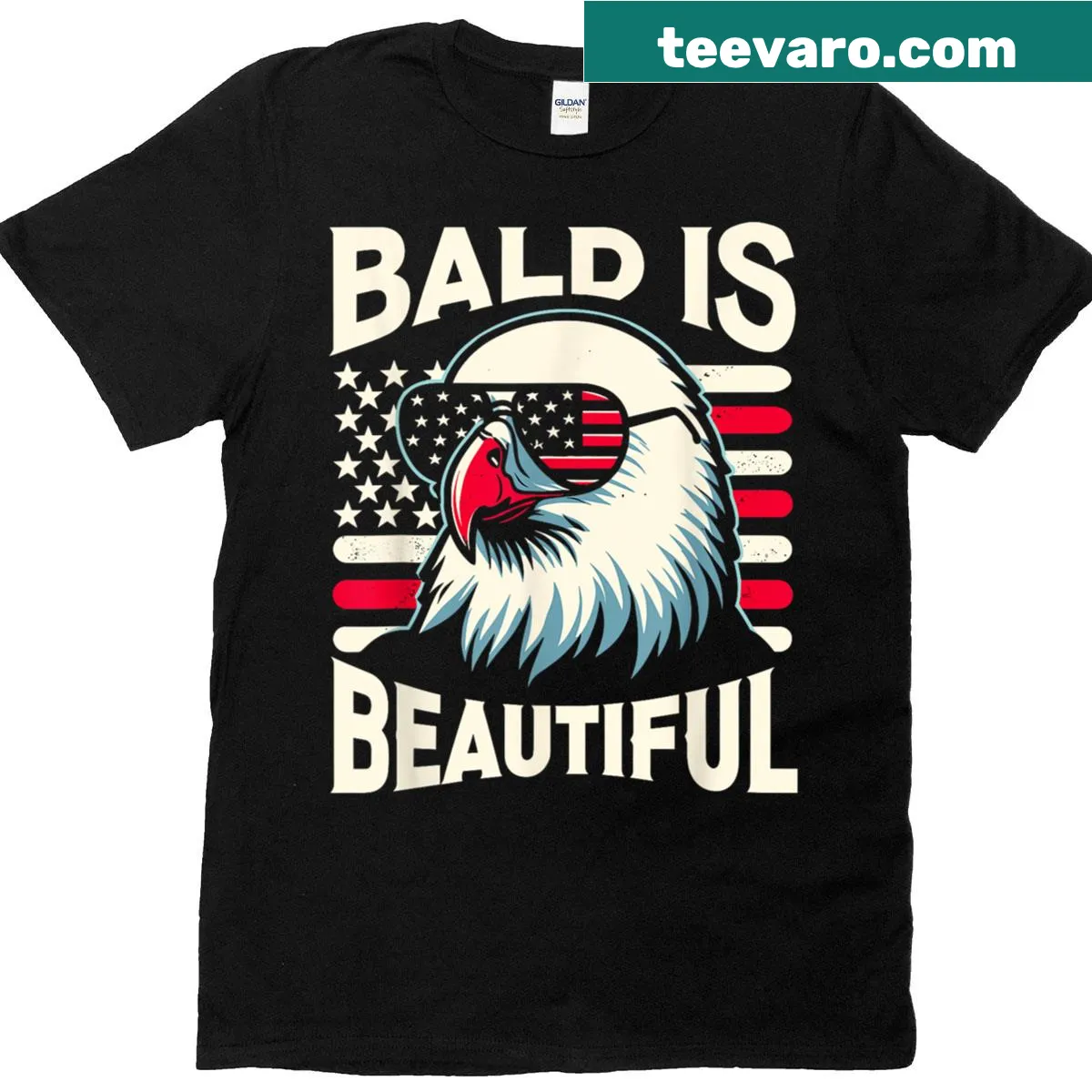 Patriotic T-shirt with a bald eagle and humorous text. — on a men's t-shirt