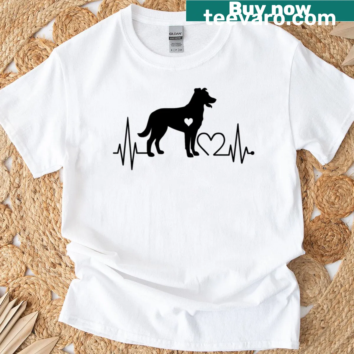 Heartbeat design representing Beauceron lovers on a t-shirt — on a men's t-shirt