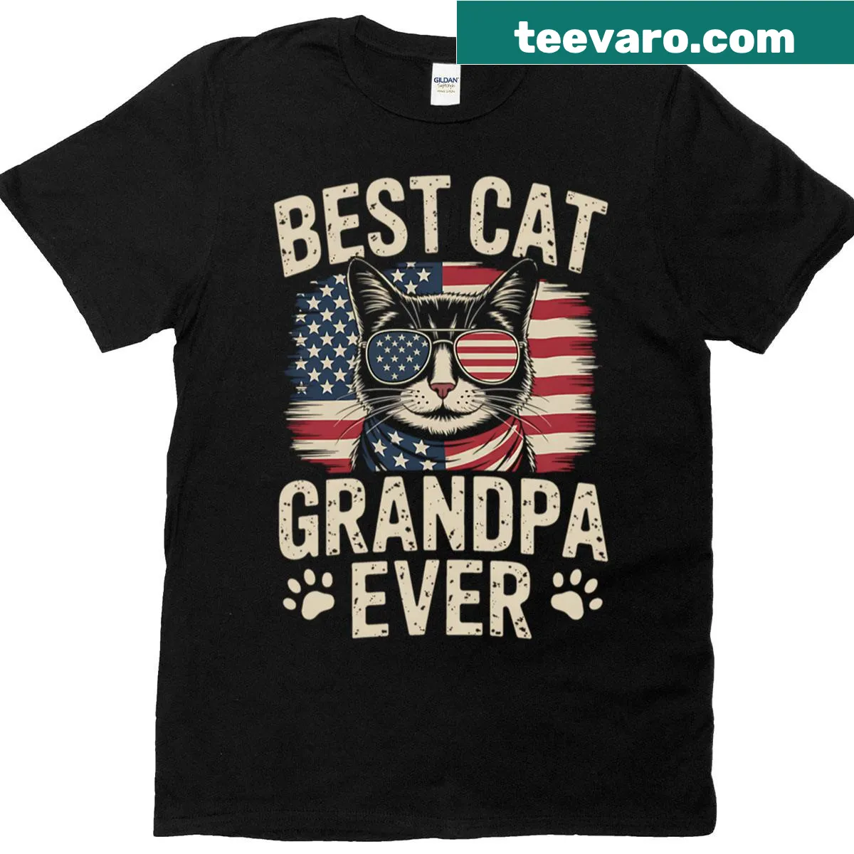 Funny Cat Grandpa T-shirt with whimsical graphics and playful text — on a men's t-shirt