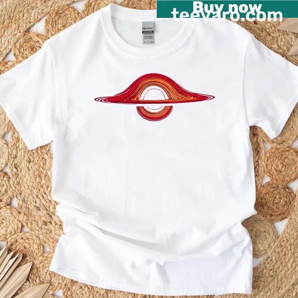 T-shirt featuring black hole physics design for science enthusiasts