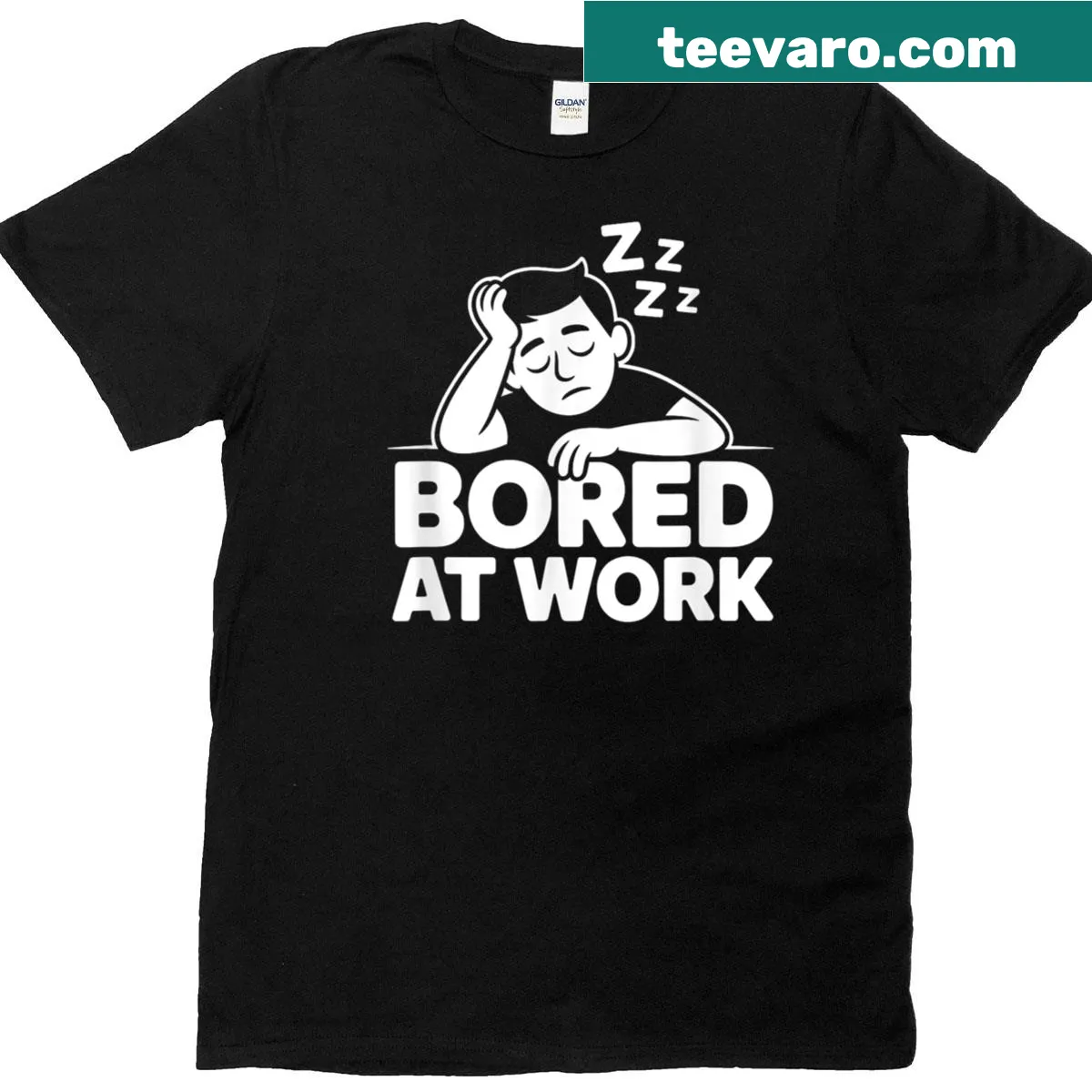 Sarcastic humor t-shirt for lazy office lovers — on a men's t-shirt