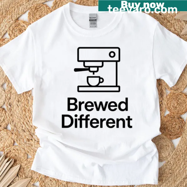 Espresso machine T-shirt with playful coffee design