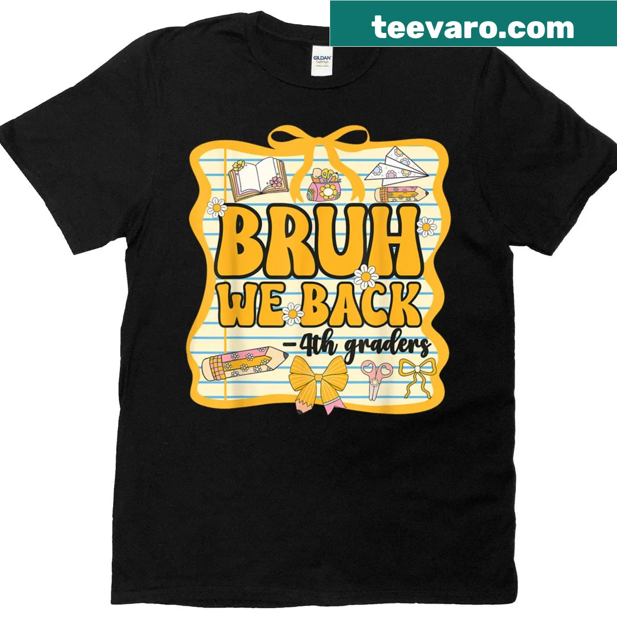 Back-to-school t-shirt for 4th graders featuring a humorous phrase — on a men's t-shirt