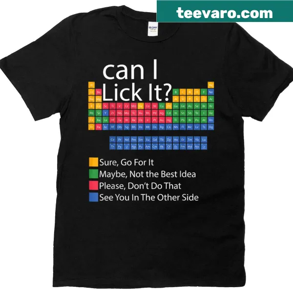 Funny school-themed t-shirt with playful typography and periodic table elements