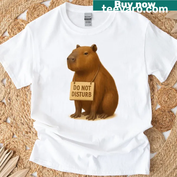 Capybara illustration with Do Not Disturb message on T-shirt