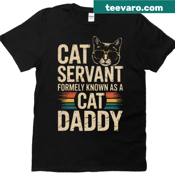 Funny Cat Daddy T-shirt with playful text design