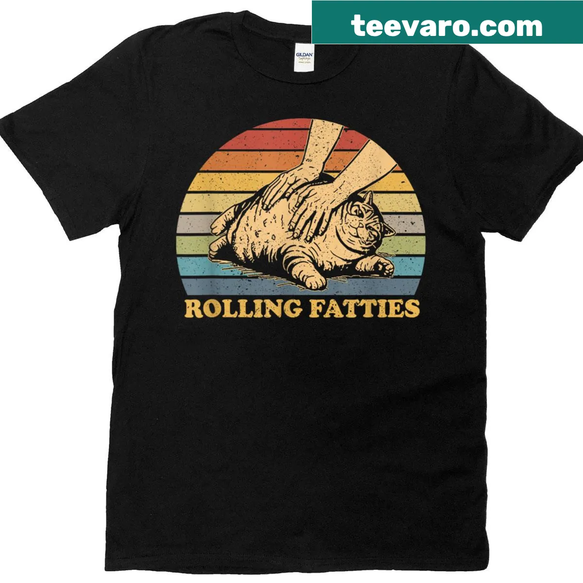 Funny cat rolling a joint in a humorous illustration — on a men's t-shirt