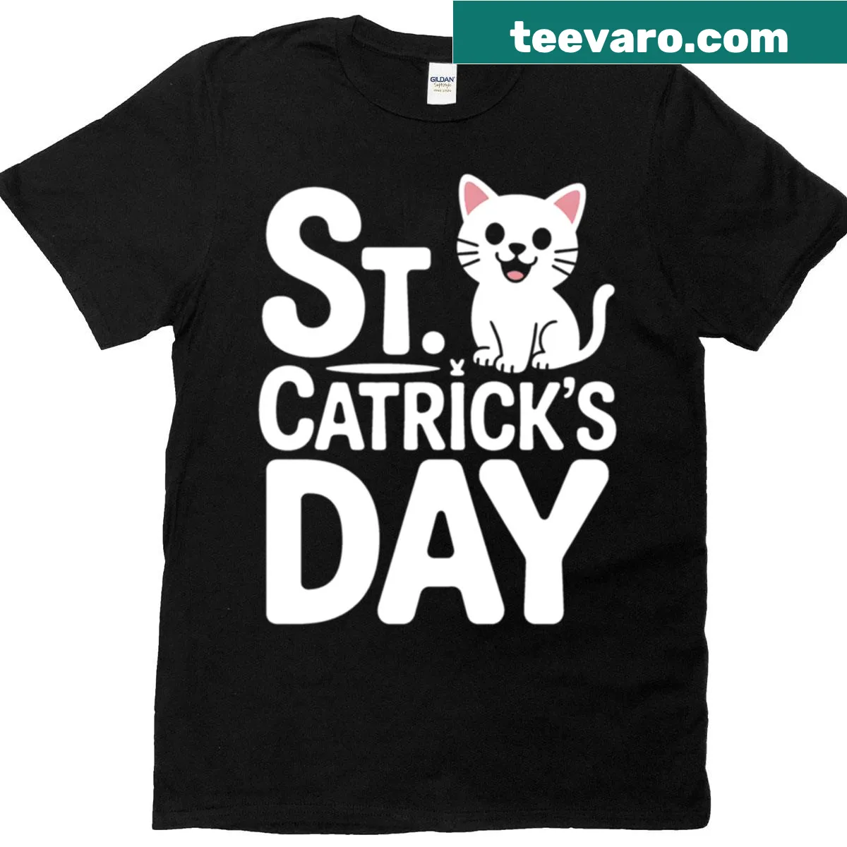 Cat dressed as a leprechaun for St. Patrick's Day — on a men's t-shirt