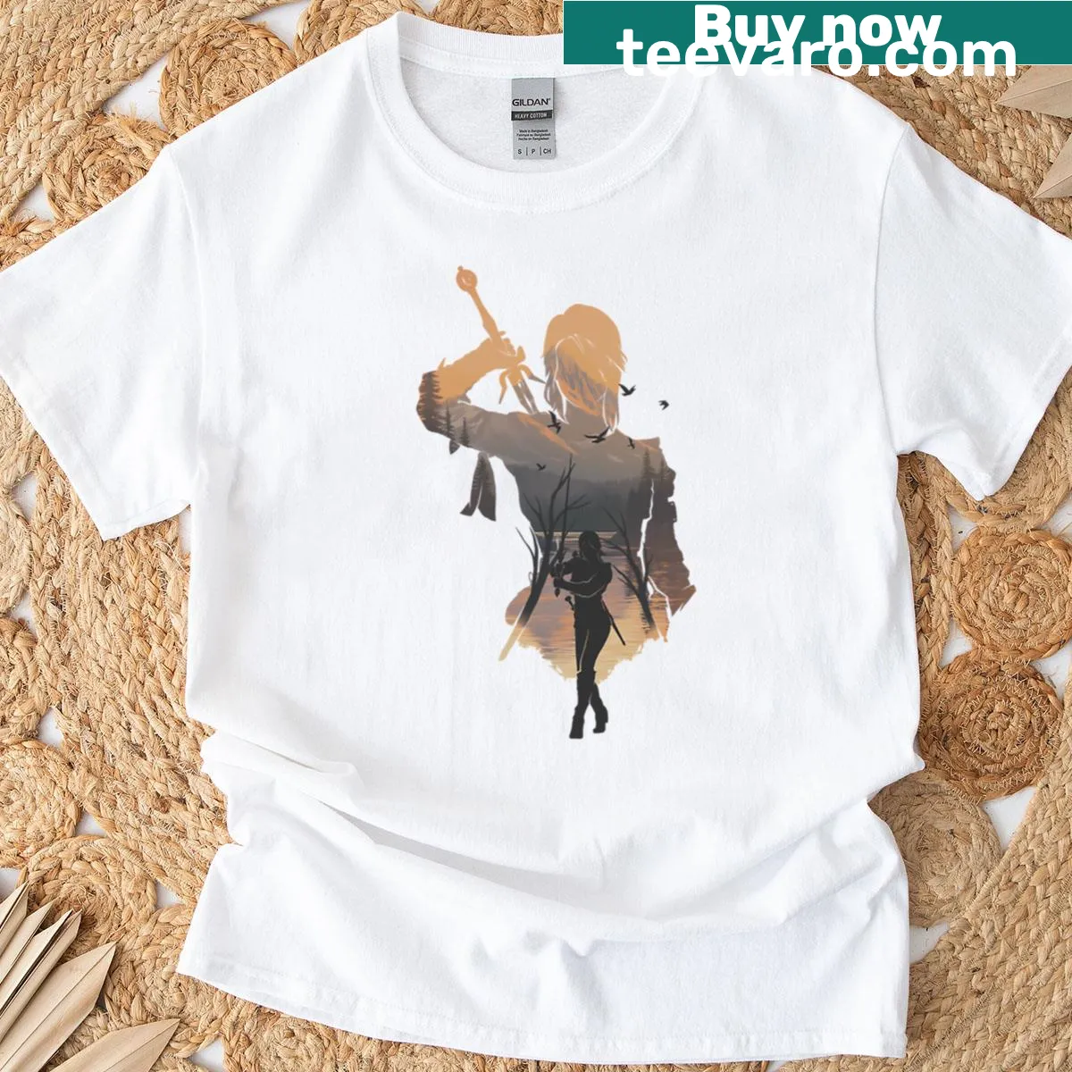 Ciri graphic t-shirt with playful cartoon design — on a men's t-shirt