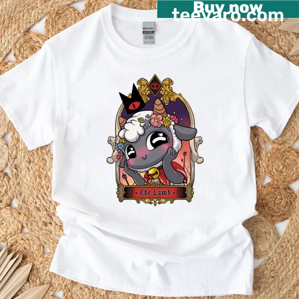 Playful Cult of the Lamb Leader t-shirt with whimsical graphics