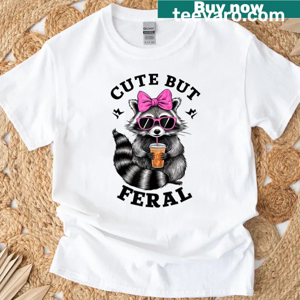 Funny raccoon wearing sunglasses t-shirt with a playful design