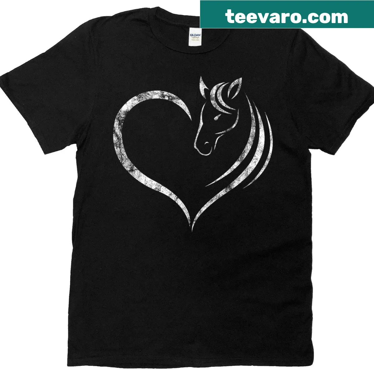 Illustration of a horse and heart on a T-shirt — on a men's t-shirt