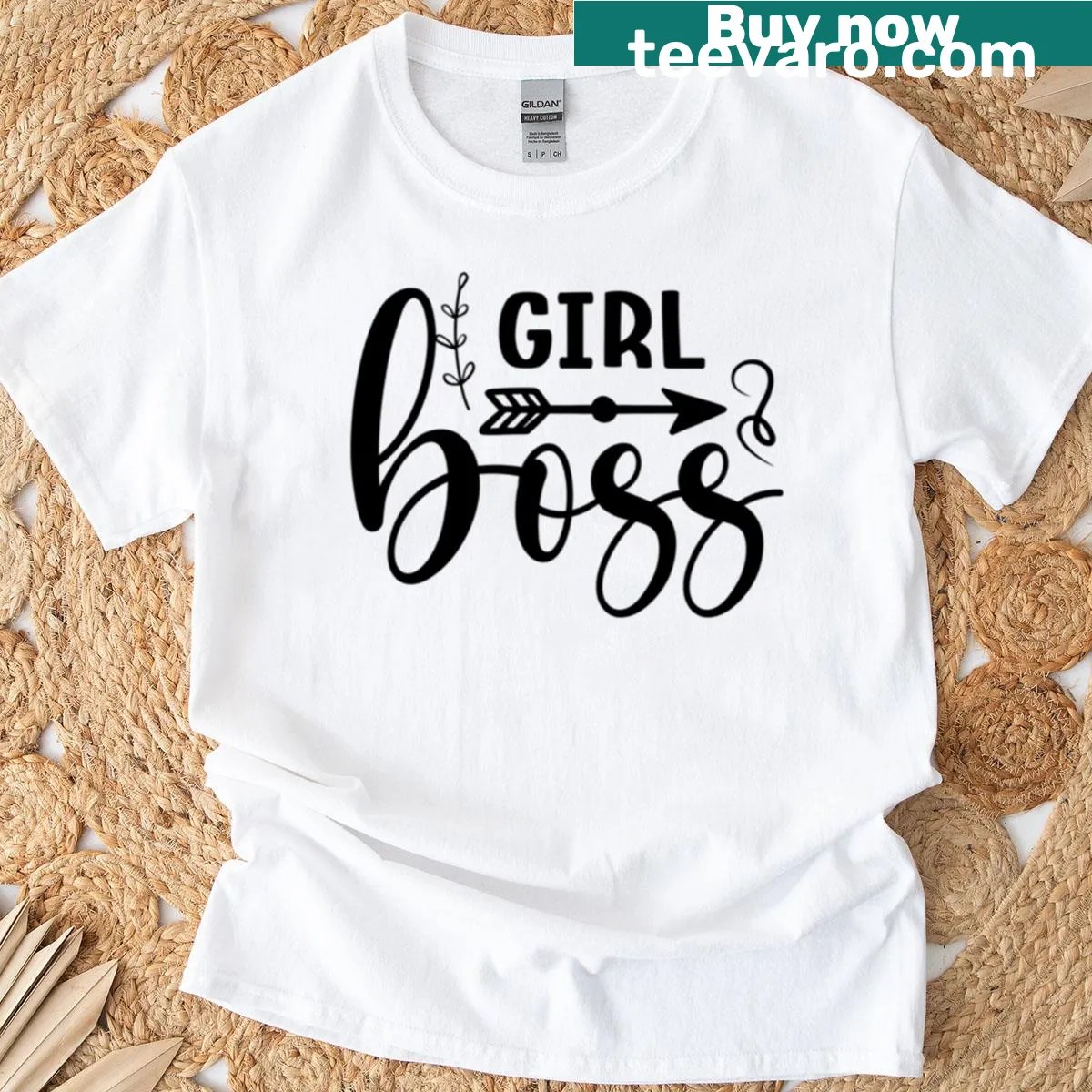 Good vibes typography graphic t-shirt for women — on a men's t-shirt