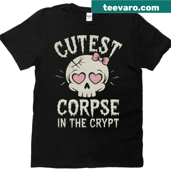 Goth T-shirt featuring a whimsical pink skull design