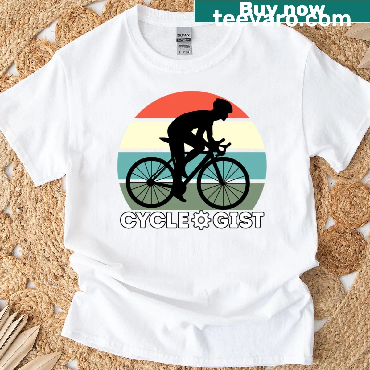 Funny cycling-themed graphic t-shirt with clever text — on a men's t-shirt