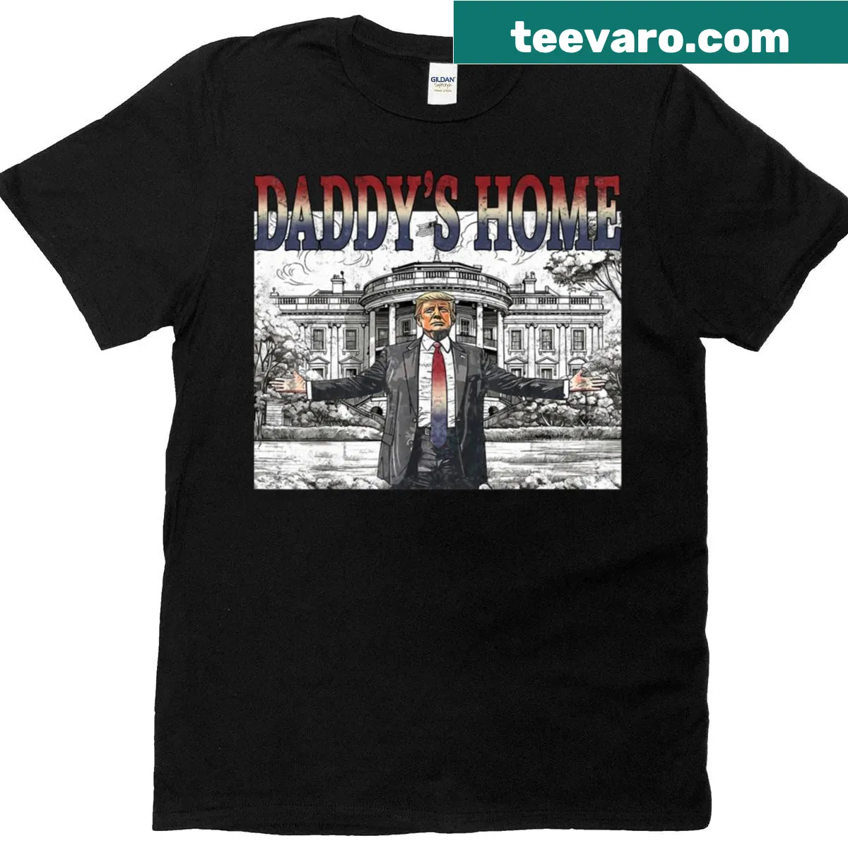 Funny T-shirt with the phrase 'Daddy's Home' in bold typography — on a men's t-shirt