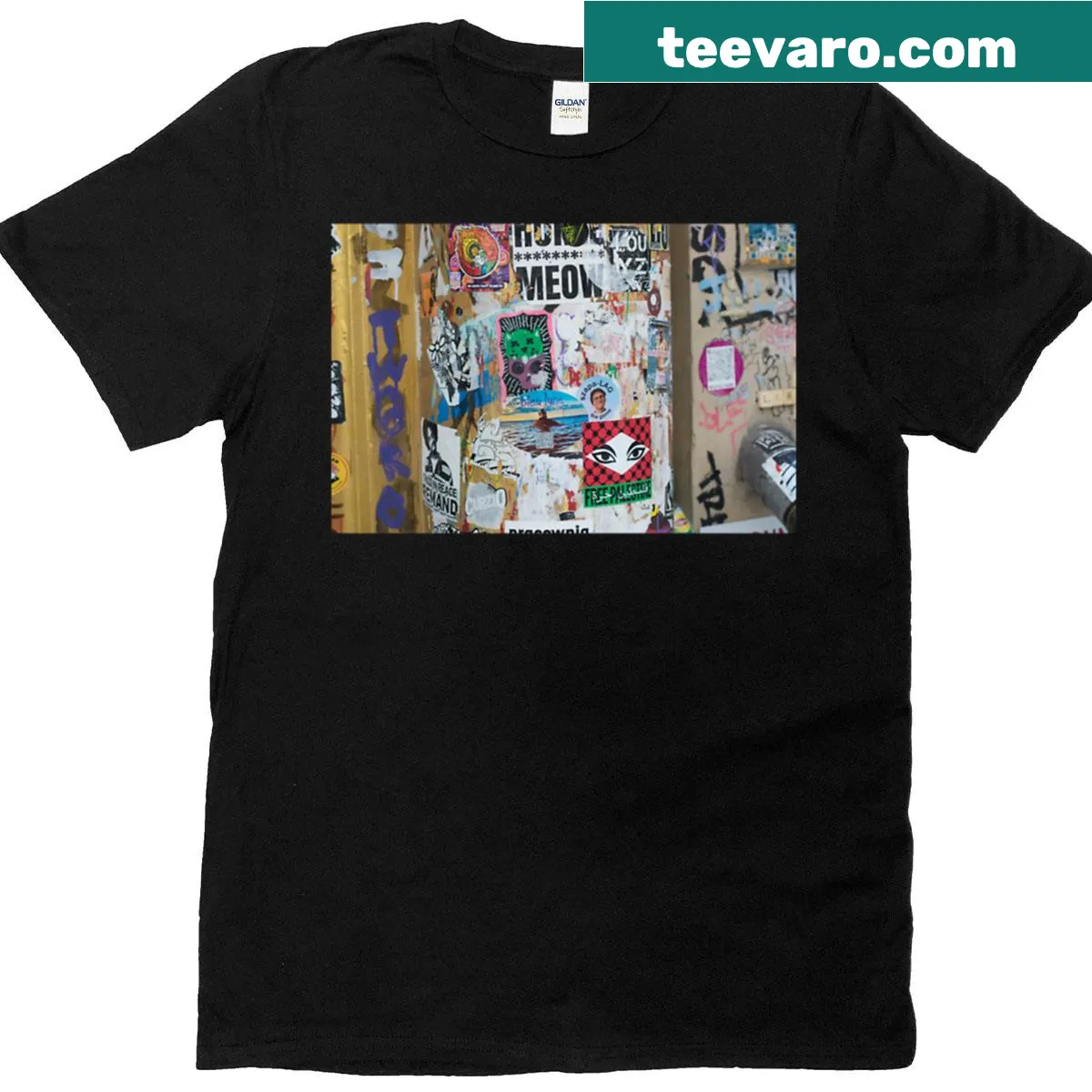Oversized T-shirt with bold graffiti-style typography design — on a men's t-shirt