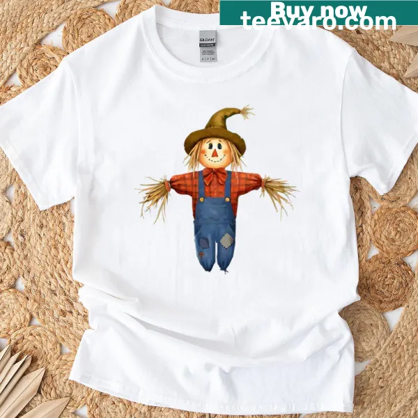 Whimsical Doll Scarecrow illustration on a premium T-shirt
