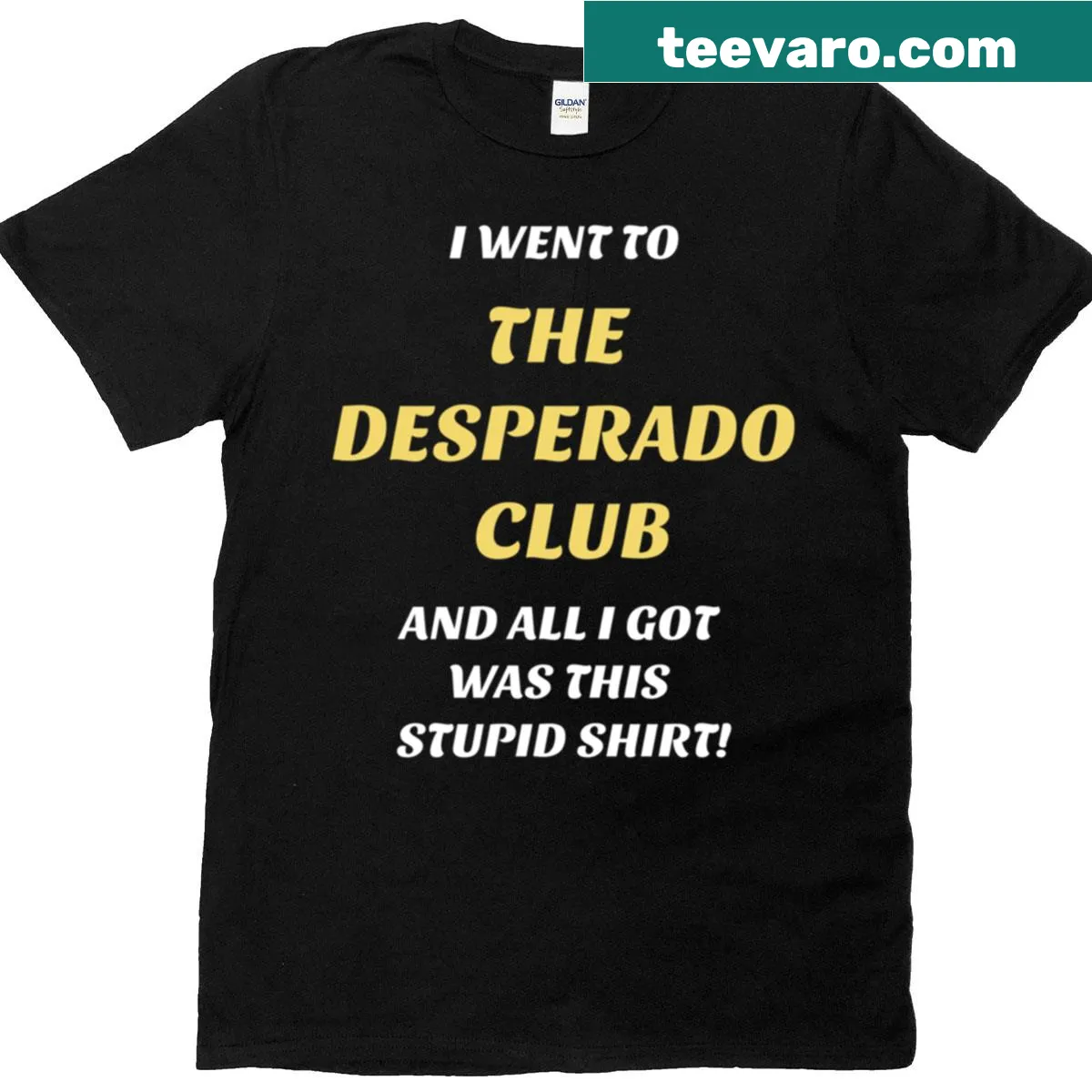 Dungeon Crawler Carl themed t-shirt with Desperado Club design — on a men's t-shirt