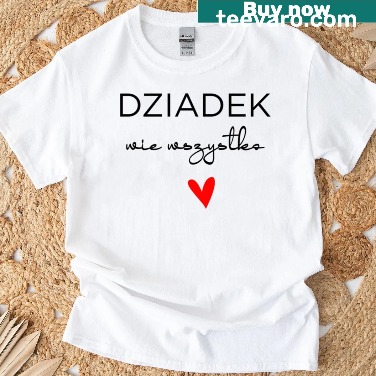 Funny Polish Grandfather T-shirt with heart graphic — on a men's t-shirt