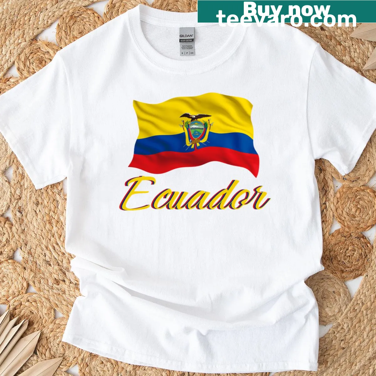 Ecuador flag design on a patriotic T-shirt — on a men's t-shirt