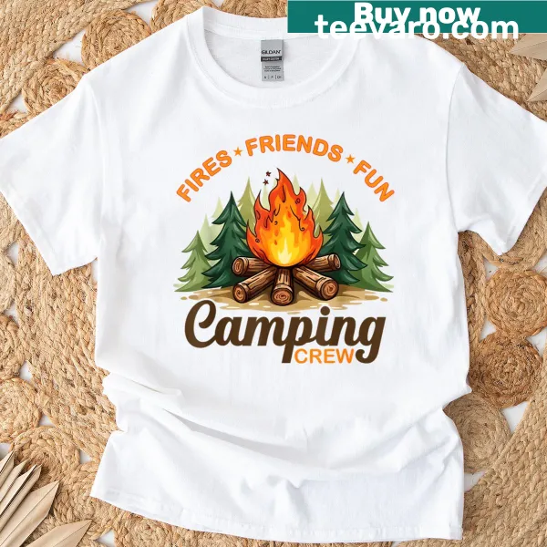 Retro camping graphic tee celebrating outdoor fun