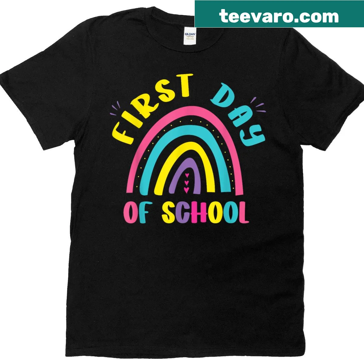 Illustrated kindergarten first day t-shirt for kids with cheerful designs — on a men's t-shirt