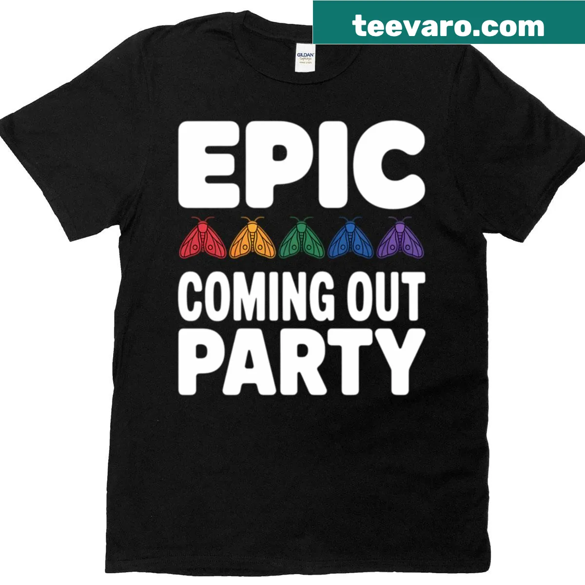 Comical cicada graphic celebrating Gay Pride on a t-shirt — on a men's t-shirt