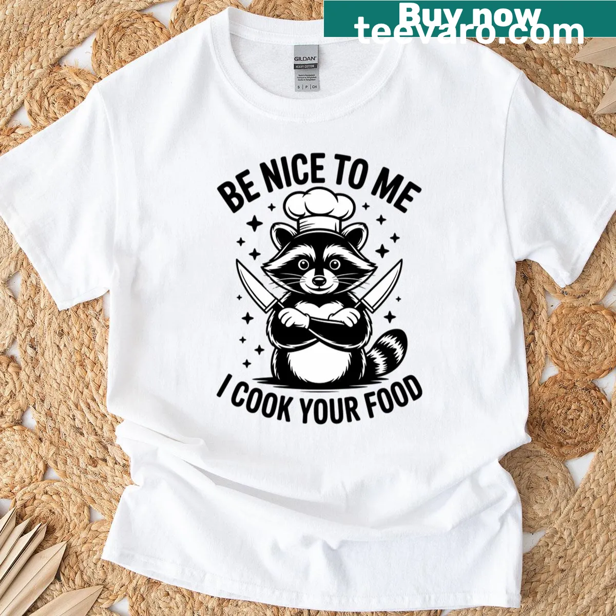 Funny chef t-shirt with food-related humor — on a men's t-shirt