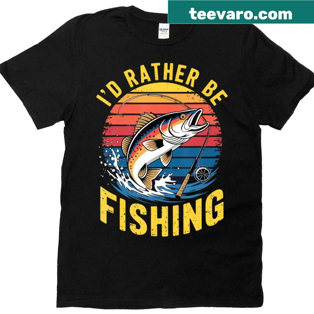 Humorous t-shirt with bass fishing quote in bold typography — on a men's t-shirt