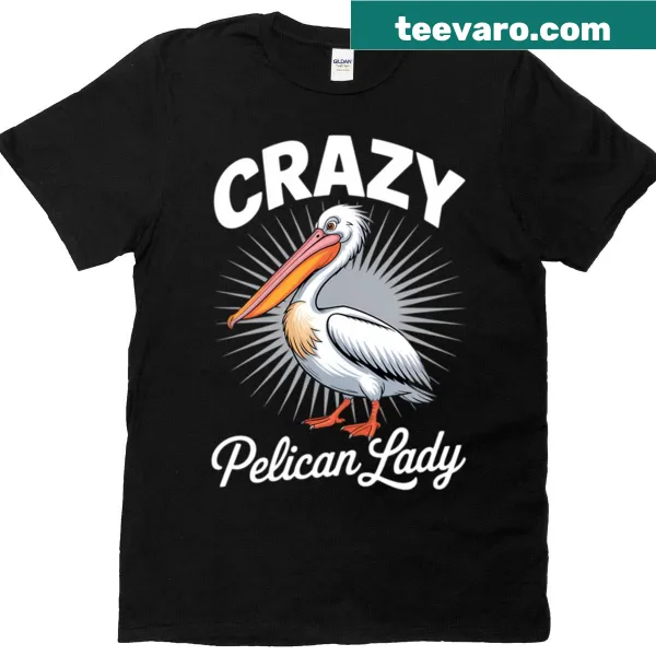 Playful pelican graphic with text on a casual t-shirt