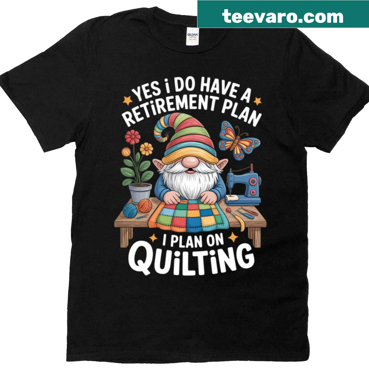Funny quilting graphic t-shirt for sewing enthusiasts — on a men's t-shirt