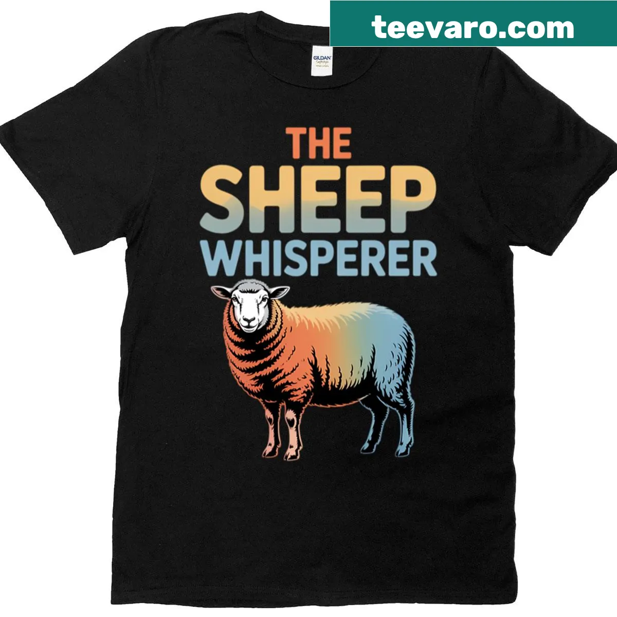 Cartoon sheep graphic t-shirt expressing love for farming and sheep — on a men's t-shirt