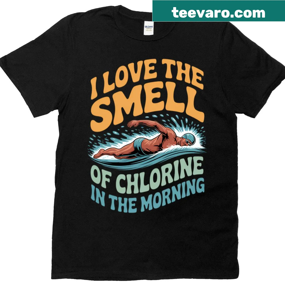 Humorous swimming coach saying on a t-shirt — on a men's t-shirt
