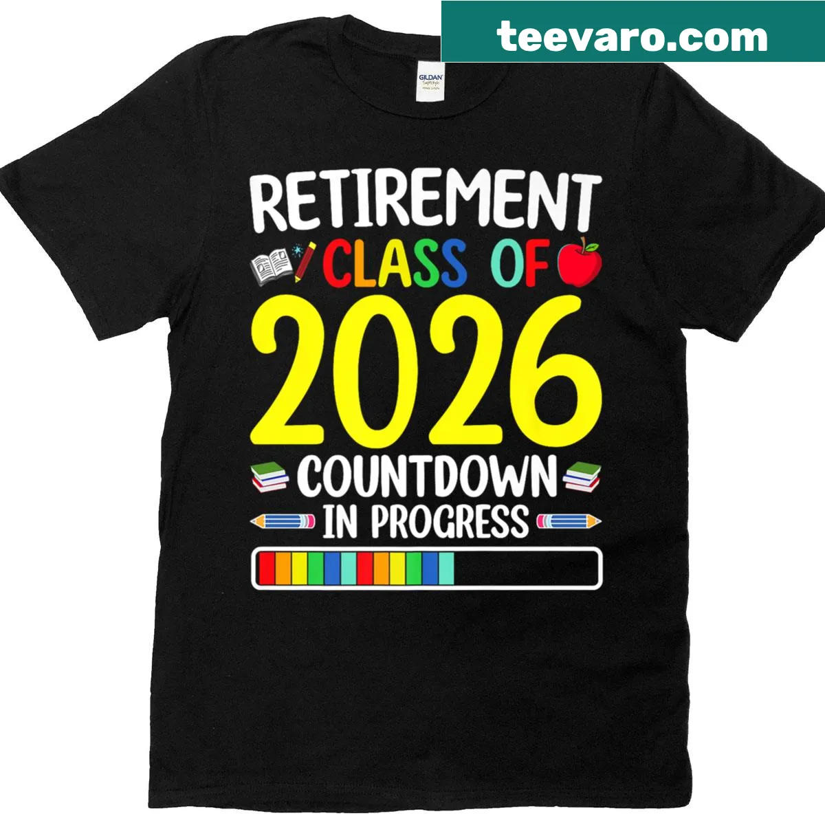 Teacher retirement countdown T-shirt with humorous text — on a men's t-shirt