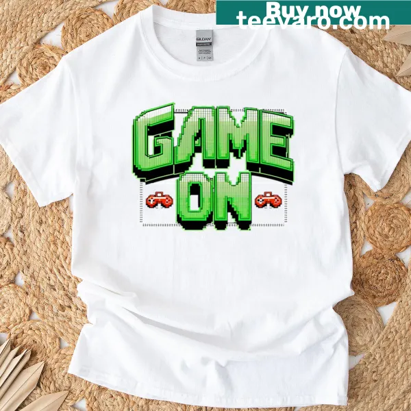 Retro pixel gamer t-shirt featuring playful pixel art graphics