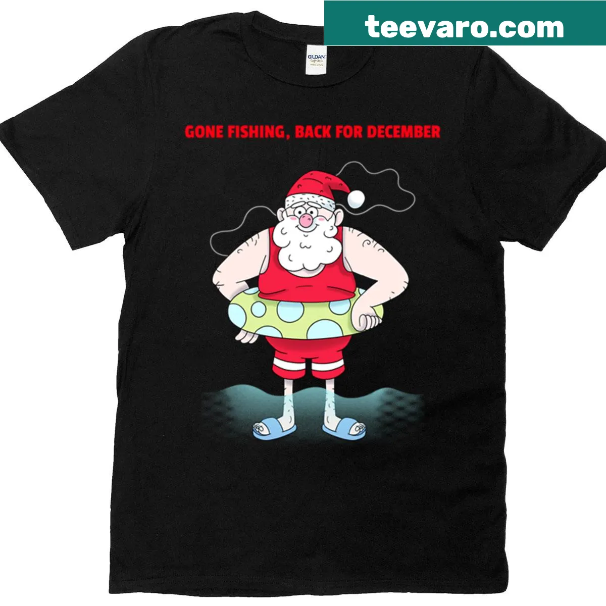 T-shirt with 'Gone Fishing' text, perfect for anglers — on a men's t-shirt