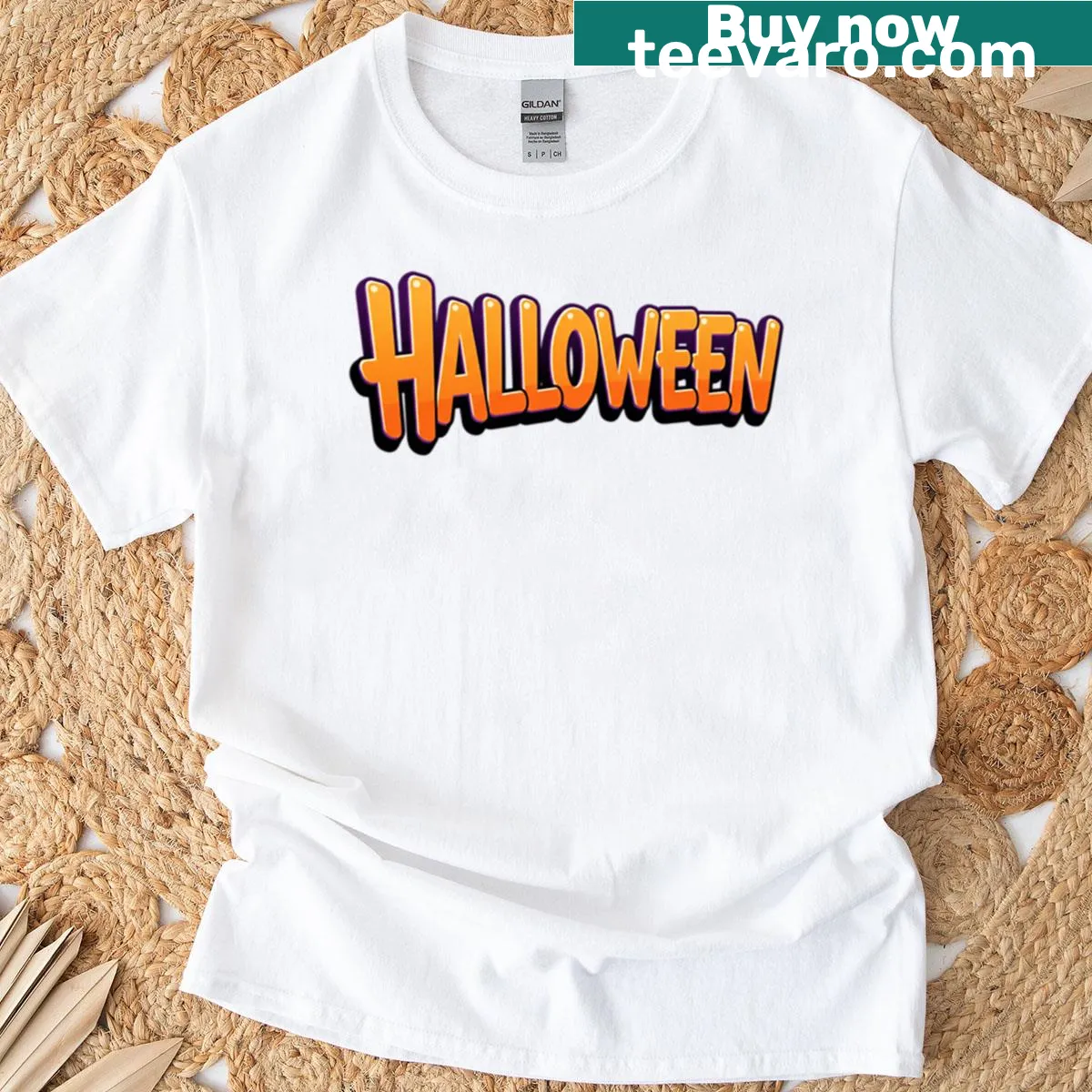 Cute Halloween-inspired graphic t-shirt with a spooky design — on a men's t-shirt
