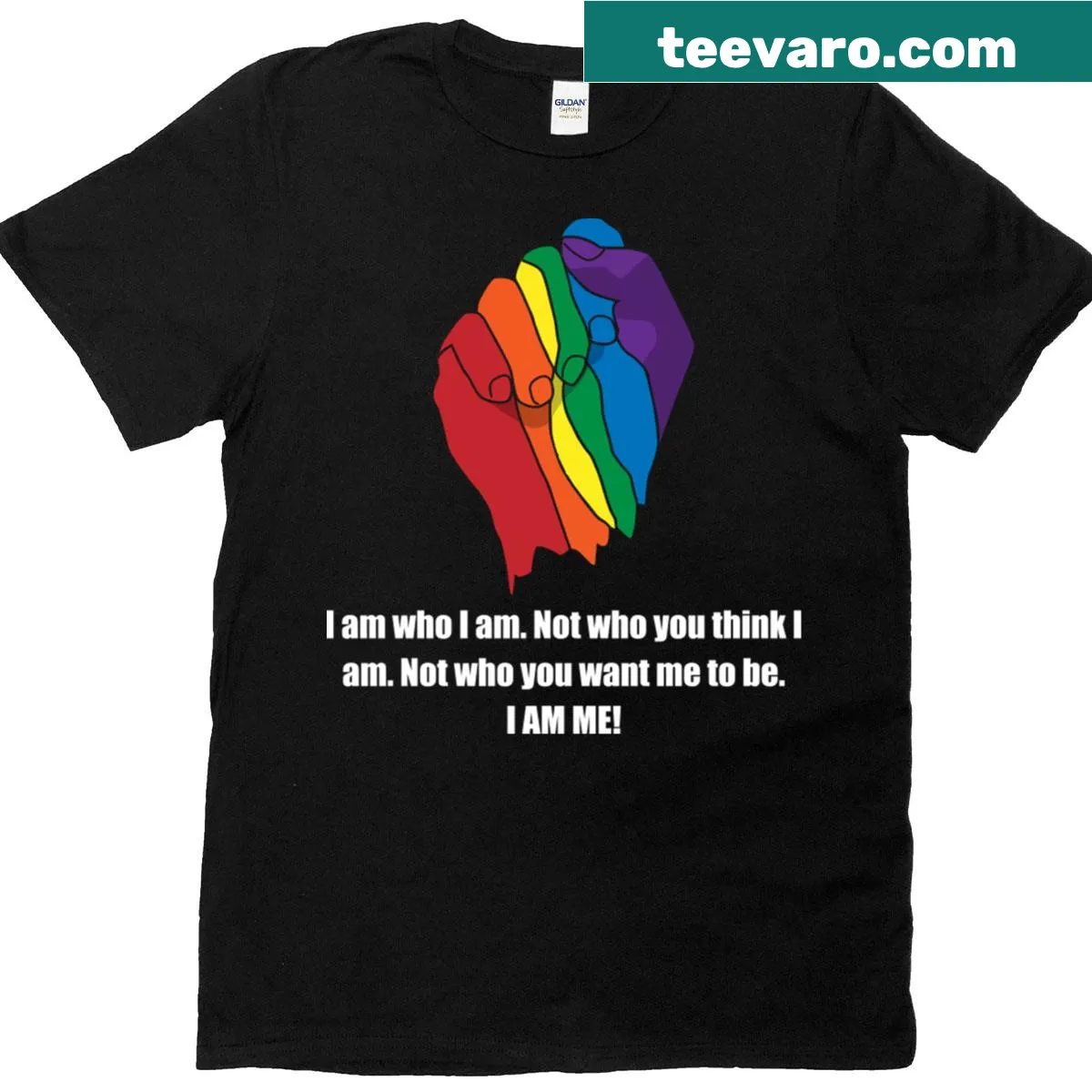 Bold statement LGBT t-shirt emphasizing authenticity — on a men's t-shirt